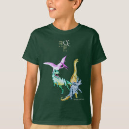 Akvarell Dinosaurie Barn Råma och Ryta T Shirt
