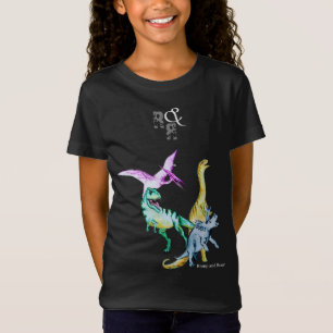 Akvarell Dinosaurie Barn Råmar och Ryter T Shirt