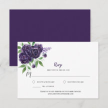 Akvarell Djupvioletta Rosor Grönska RSVP