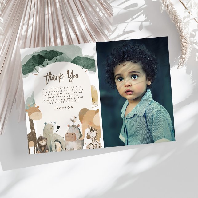 Akvarell Djur Bild Födelsedagsfest Tack Kort (Skapare uppladdad)