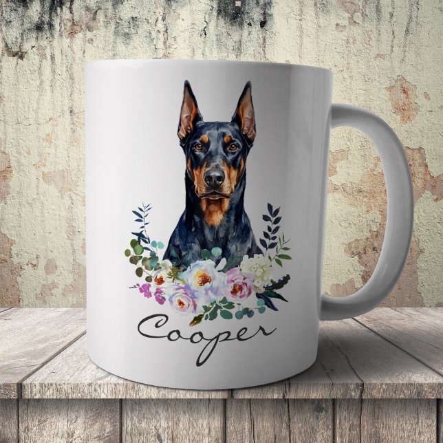 Akvarell Dobermann Kaffemugg (Skapare uppladdad)
