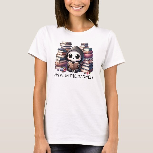 Akvarell Dödens Ängel Bokälskare T Shirt (Framsida)