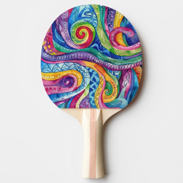 Akvarell Doodle Pingisracket (Framsidan)