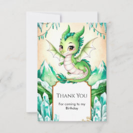 Akvarell Drakens födelsedagskapriser Tack Kort