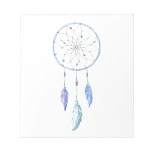 Akvarell Dreamcatcher med 3 fjädrar Anteckningsblock