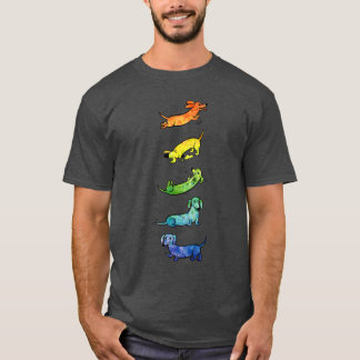 Akvarell Dvärghundar present familj pojke T Shirt