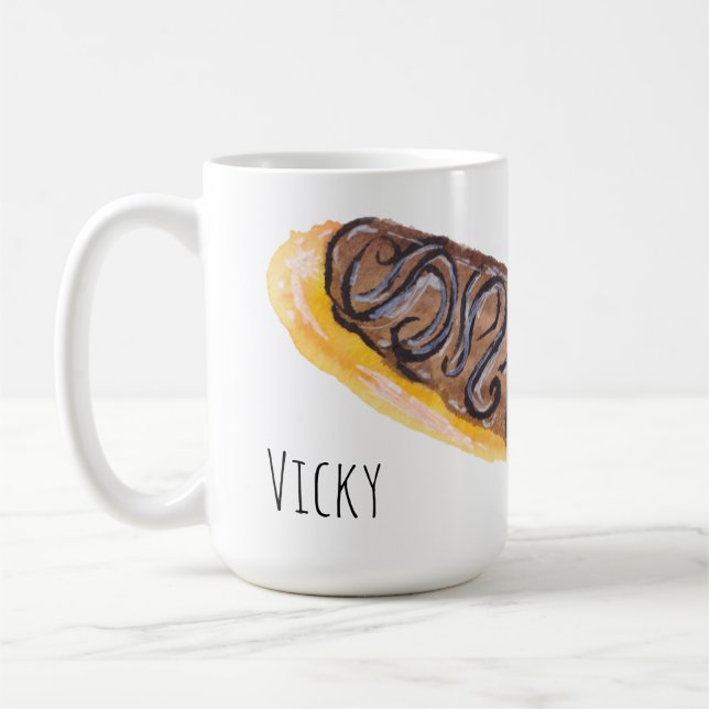 Akvarell Éclair-munkar Kul Handmålad Kaffemugg (Vänster)