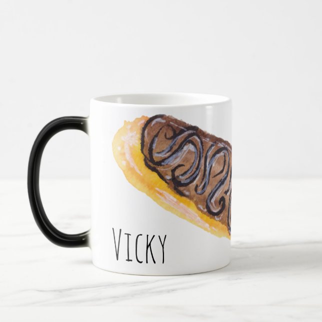 Akvarell Éclairsmuffins Kul Handmålad Magisk Mugg (Vänster)