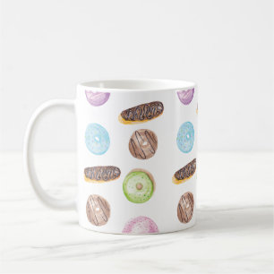 Akvarell Éclairsmuffins Roliga Whimiscal Söta Kaffemugg