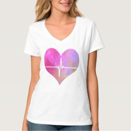 Akvarell EKG-hjärta T-shirt