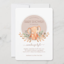 Akvarell Elefant Boho Safari Baby Shower