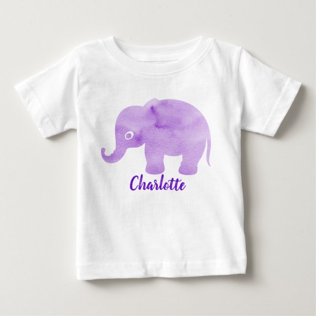 Akvarell Elefantfläcktryck Anpassningsbart T Shirt (Framsida)