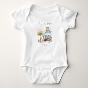 Akvarell Elegant Bonjoor bebe Bebis Dusj T Shirt