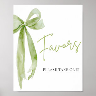 Akvarell Elegant Coquette Grön Båge Förmånsskylt Poster