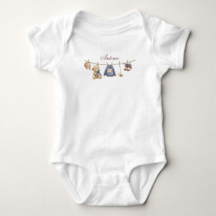 Akvarell Elegant Karo Teddybjörn Bebis Badrum T Shirt