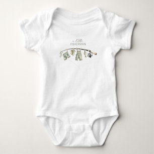 Akvarell Elegant Liten Fiskare Babyfirande T Shirt