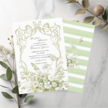 Akvarell Elegant Pastell Grön Blommig Bröllopsshow
