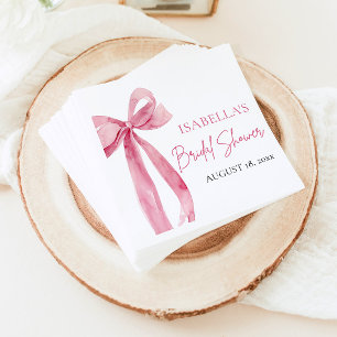 Akvarell Elegant Rosa Rosett Bröllopsdusch Pappersservett