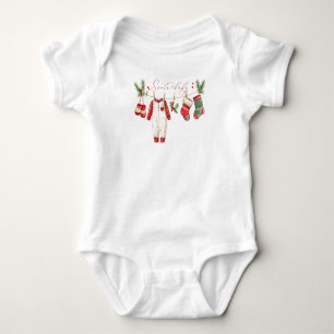 Akvarell Elegant Tomte Baby Jul Baby Shower T Shirt