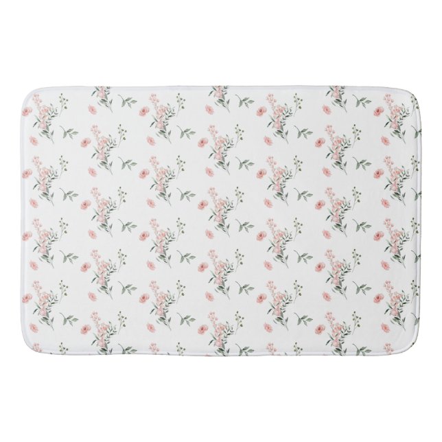 Akvarell Eleganta Rosa Rosor Baddruk Badrumsmatta (Framsidan)