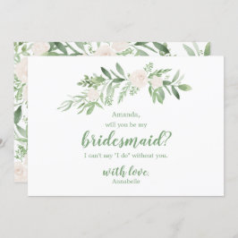 Akvarell Elfenbensros Bröllop Var min brudtärna Inbjudningar