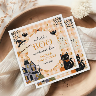 Akvarell En Liten Boo Halloween Baby Shower Pappersservett