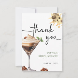 Akvarell Espresso Martini Bröllopsdusch Tack Kort