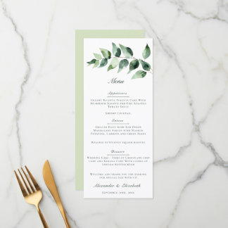 Akvarell Eucalyptus Bröllop | Vit Meny
