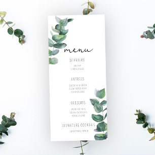 Akvarell Eucalyptus - Bröllopsmeny Meny