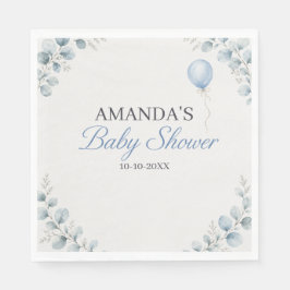 Akvarell Eukalyptus Baby Shower-fest Pappersservett