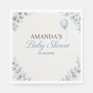 Akvarell Eukalyptus Baby Shower-fest Pappersservett