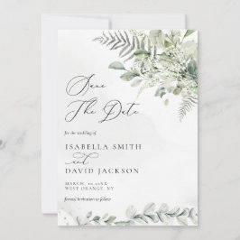 Akvarell Eukalyptus Grönska Lövverk Salvia Grön Spara Datumet