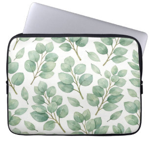 Akvarell Eukalyptus Grönskande Mönster Laptop Fodral