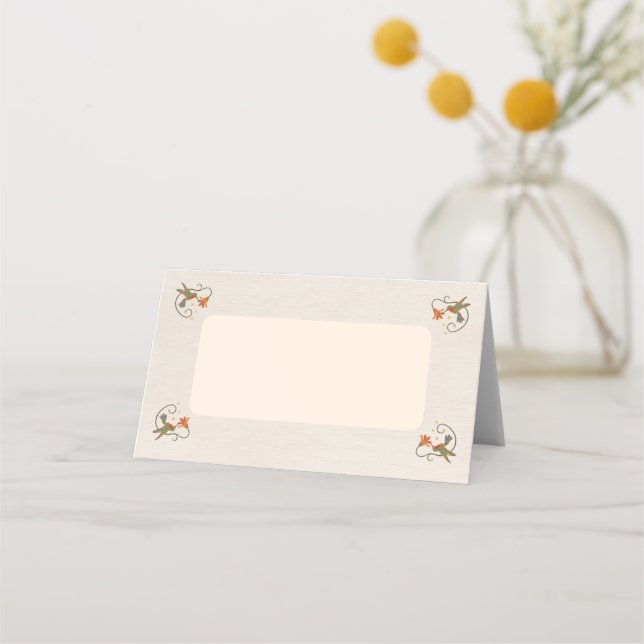 Akvarell Faecore blomsterlig Tea Party Showerfilt Placeringskort (Framsida)