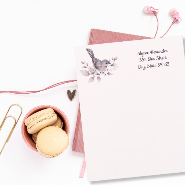 Akvarell Fågelillustration Rosafärgad Personlig (Skapare uppladdad)