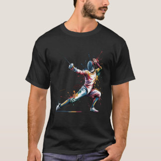 Akvarell Fäktning Sport Fäktare Fäktning T Shirt
