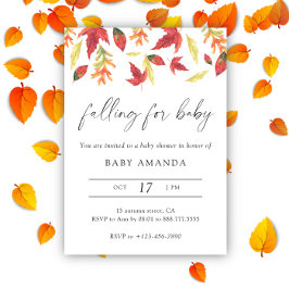 Akvarell fallande för baby shower inbjudningar