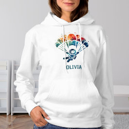 Akvarell Färgglad Fallskärmsikon Personlig T Shirt