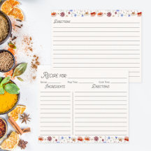 Akvarell Färgrik Vildblomma Familj Receptkort