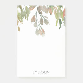 Akvarell Färgrik Vin NAME Grönska Hantverkare Post-it Block