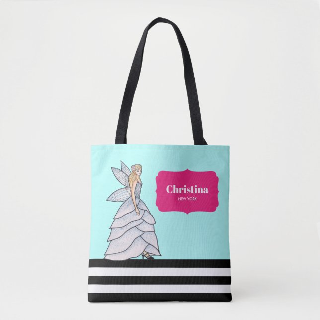 Akvarell Feprinsessa Modeillustration Tygkasse (Framsida)