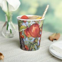 Akvarell Fersken Trädgård Frukt Skörd