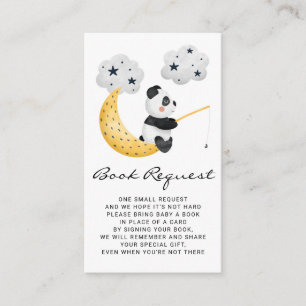 Akvarell Fiskande Panda Bebis Shower Bok Begäran Tilläggskort