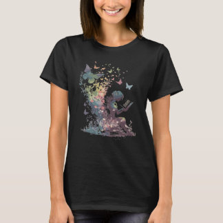 Akvarell Fjäril Änglaläs Bok Bibliotek  T Shirt