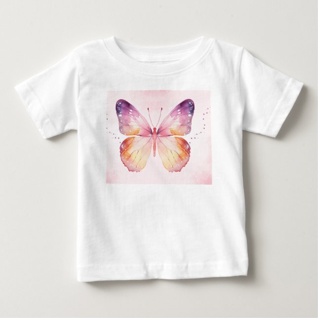 Akvarell Fjäril Konst T Shirt (Framsida)