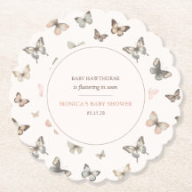 Akvarell Fjäril Minimalistisk Chic Bebisens Första