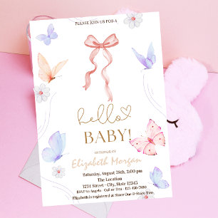 Akvarell Fjäril prickar Baby Shower Inbjudningar
