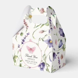 Akvarell Fjärilar Blommor Bröllopsdusch Presentaskar