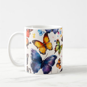 Akvarell Fjärilar Kaffemugg