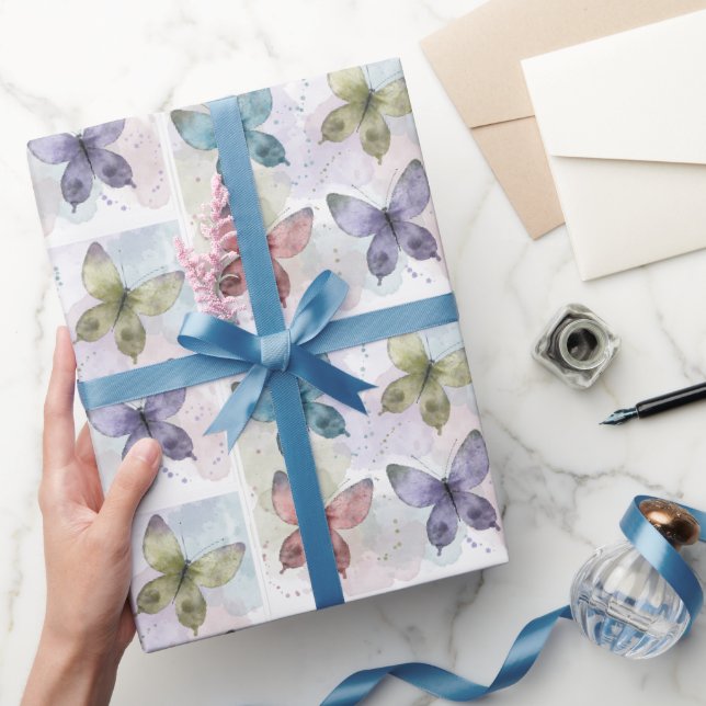 Akvarell Fjärilar Presentpapper (Gifting)